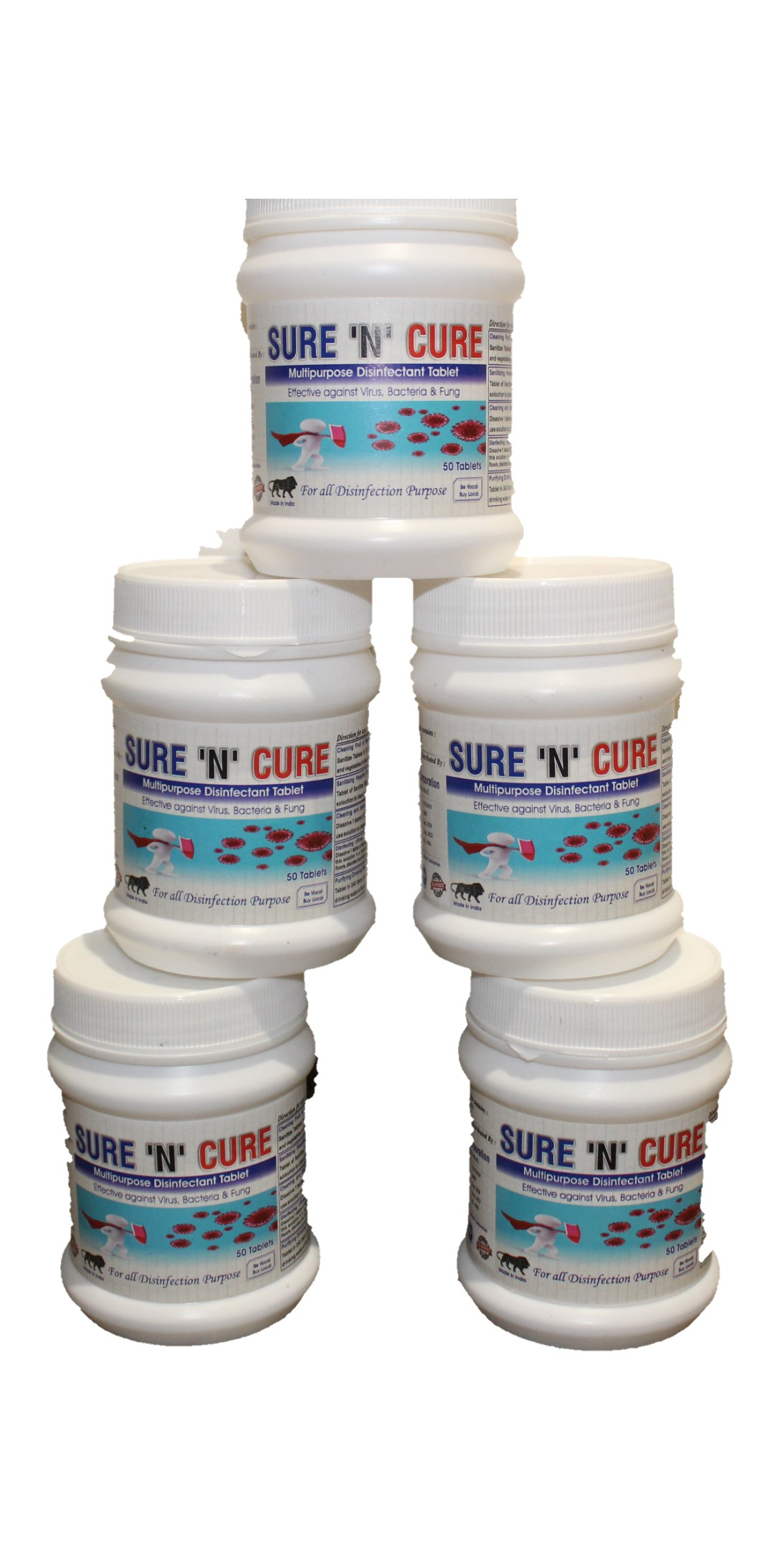Sure N Cure - Disinfectant Sanitizer | All-in-one Solution For Drinking Water, Surface Cleaning, Vegetable & Fruit Washing, Immunity Boosting