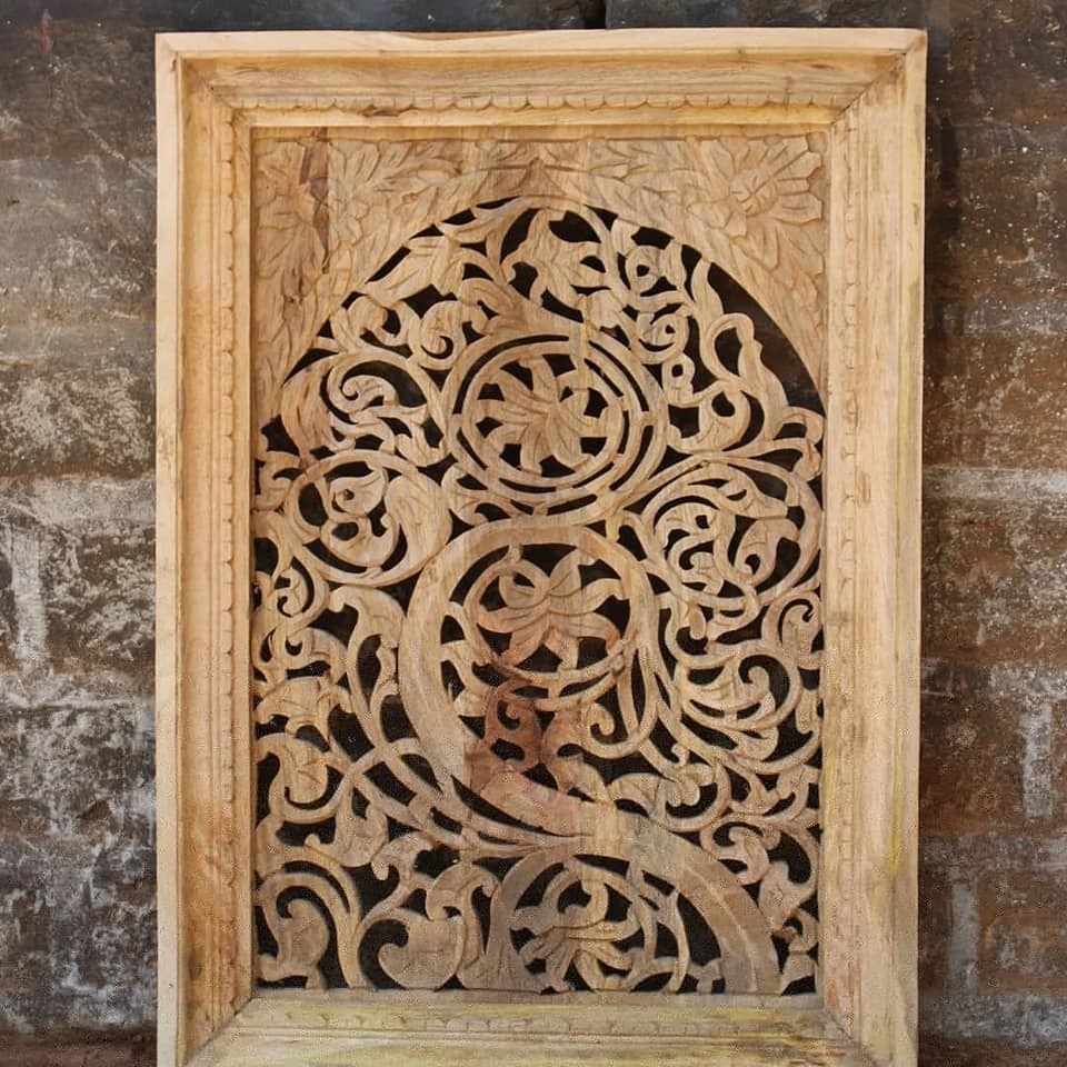 Antique Imitation Carved Wood Panel