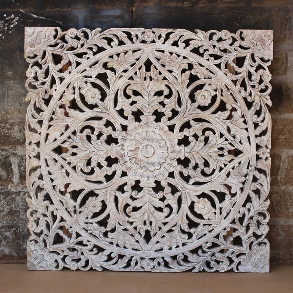 Antique Imitation Carved Wood Panel