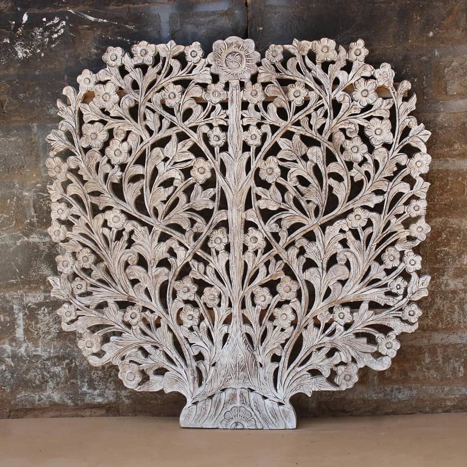 Antique Imitation Carved Wood Panel