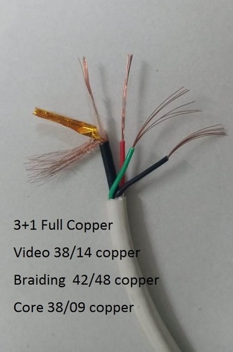 White 3 In 1 Cctv Full Copper Camera Cable