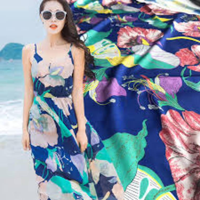 Polyster Georgette Digital Print Fabric - 44/58 Inch Width, 100 Cm Length | Washable, Versatile For Kurtis, Dresses, And Womenswear