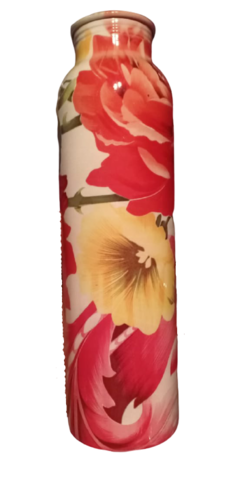 फ्लोरल प्रिंटेड कॉपर बॉटल्स क्षमता: 750