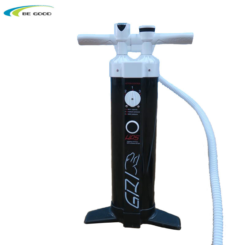 Hp5 Double Tube High Pressure Air Pump - 64x32cm, 26psi Capacity | Triple-double-single Action, Extra Long Body, Shockproof Gauge, Anti-sand Filter, Ideal For Inflatable Boats And Sups