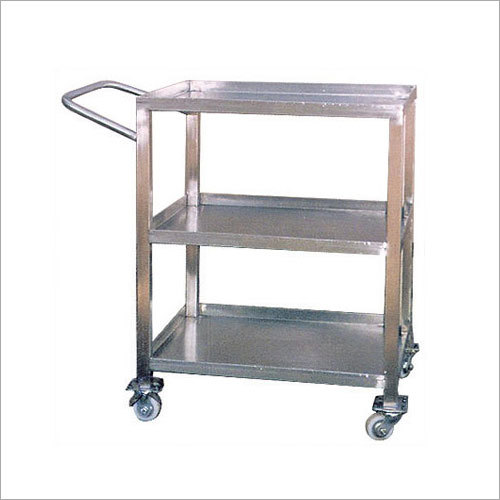 Masala Trolley - Stainless Steel, Three Shelves, Variable Dimensions | Swivel Wheels, Side Handle for Efficient Transport of Masala and Food Items