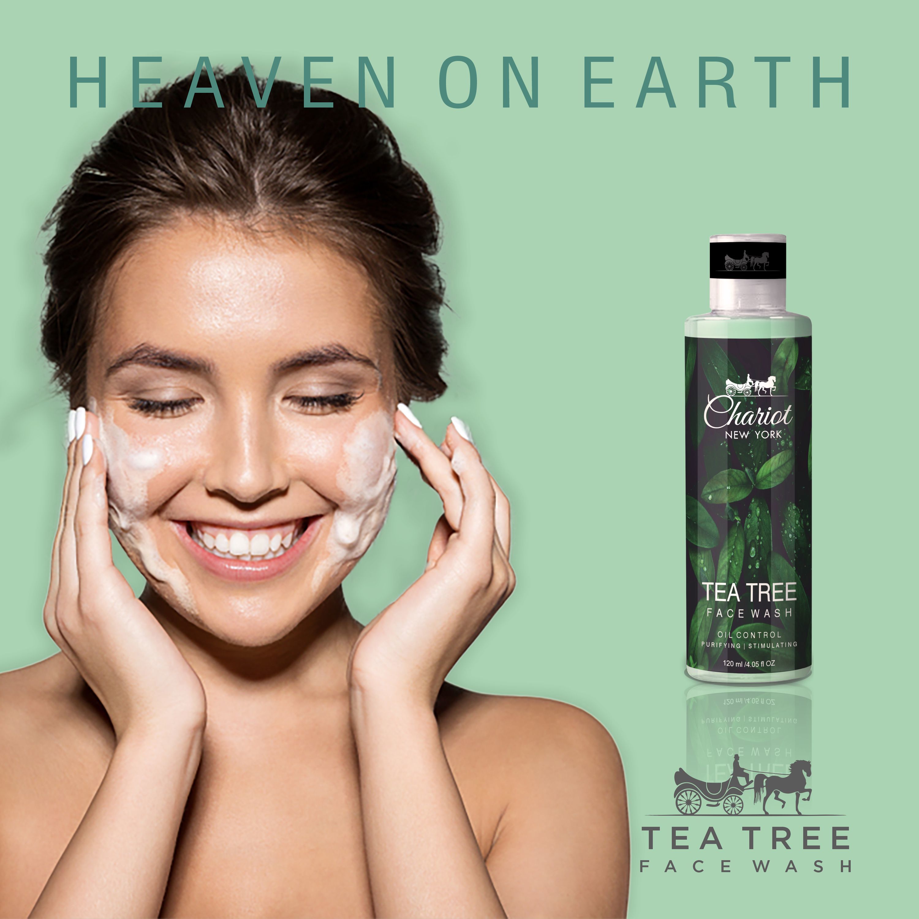 Tea Tree Face Wash - Liquid Formula, Green Color | Alcohol-free, Gentle Cleanser For All Skin Types, 100% Safe And Free From Harmful Chemicals, Deep Cleansing For Smooth & Soft Skin
