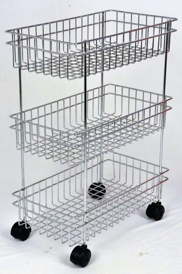 Silver Trolley Modern Kitchen Storage Rack