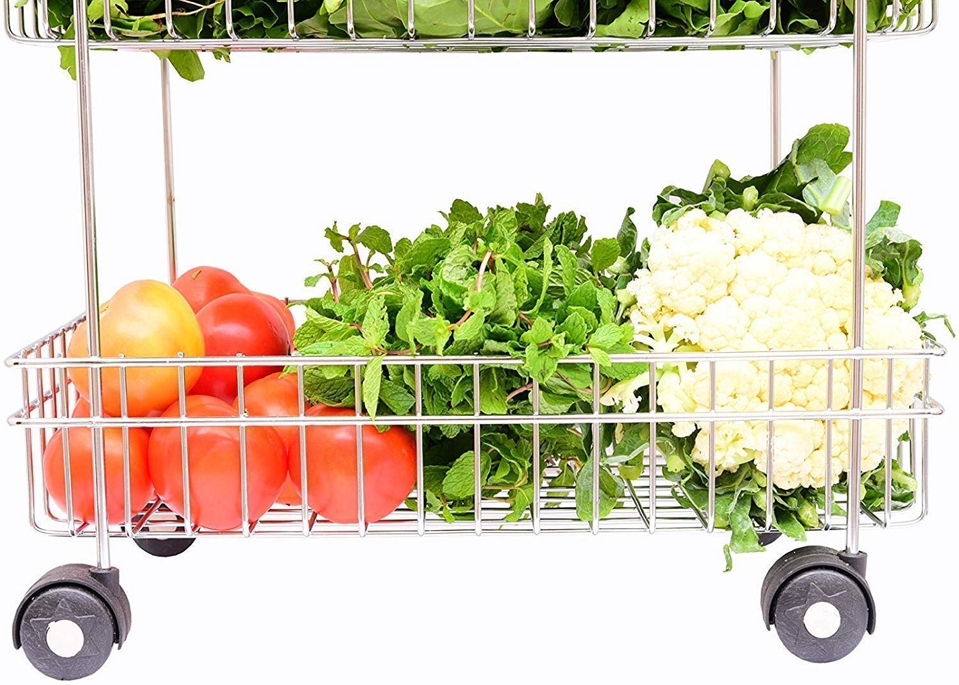 Silver Trolley Modern Kitchen Storage Rack