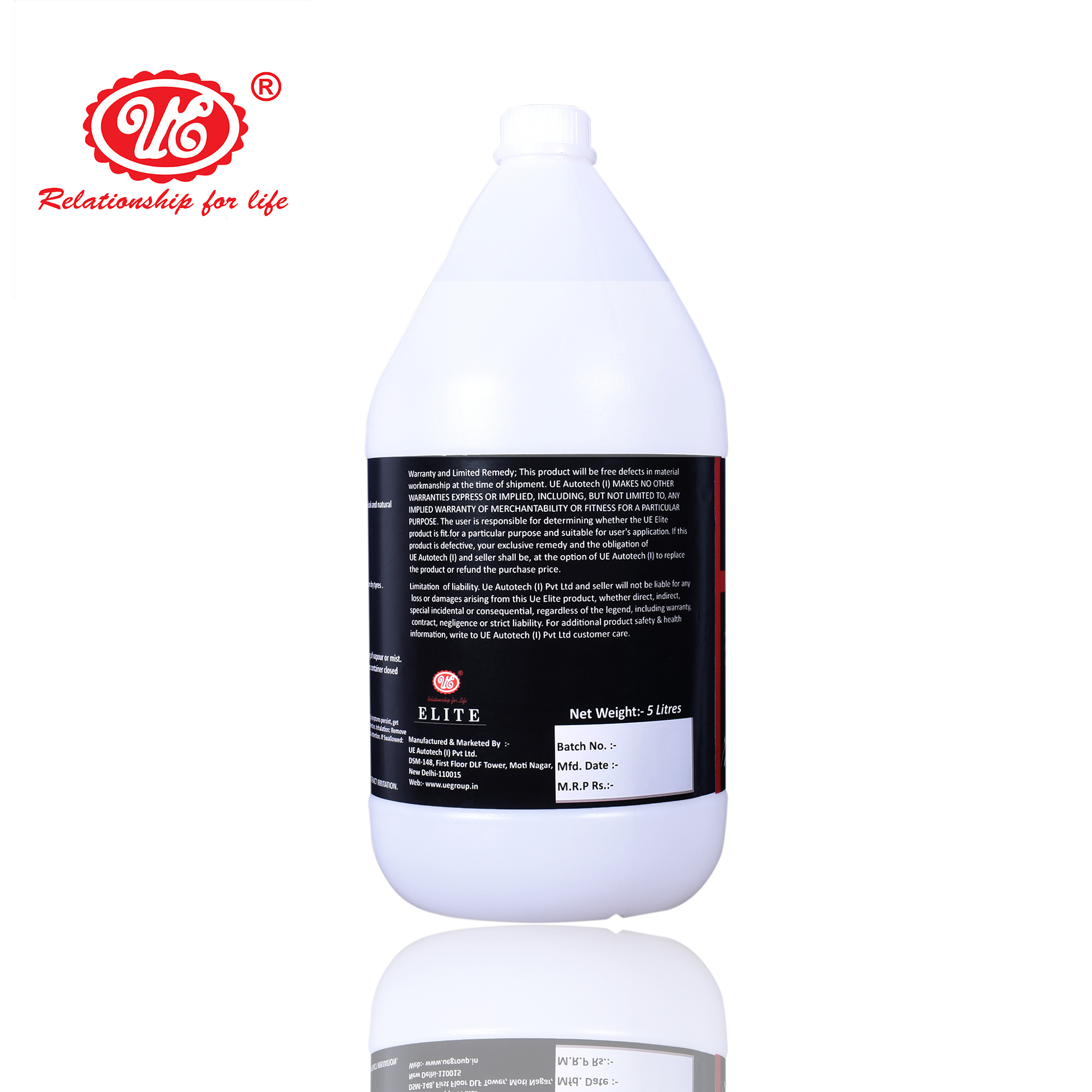 Ue Tyre Polish - Liquid Formulation, 5 L | Easy Application, Non-greasy Formula, Glossy Finish, Dust-free, Prevents Fading And Cracking
