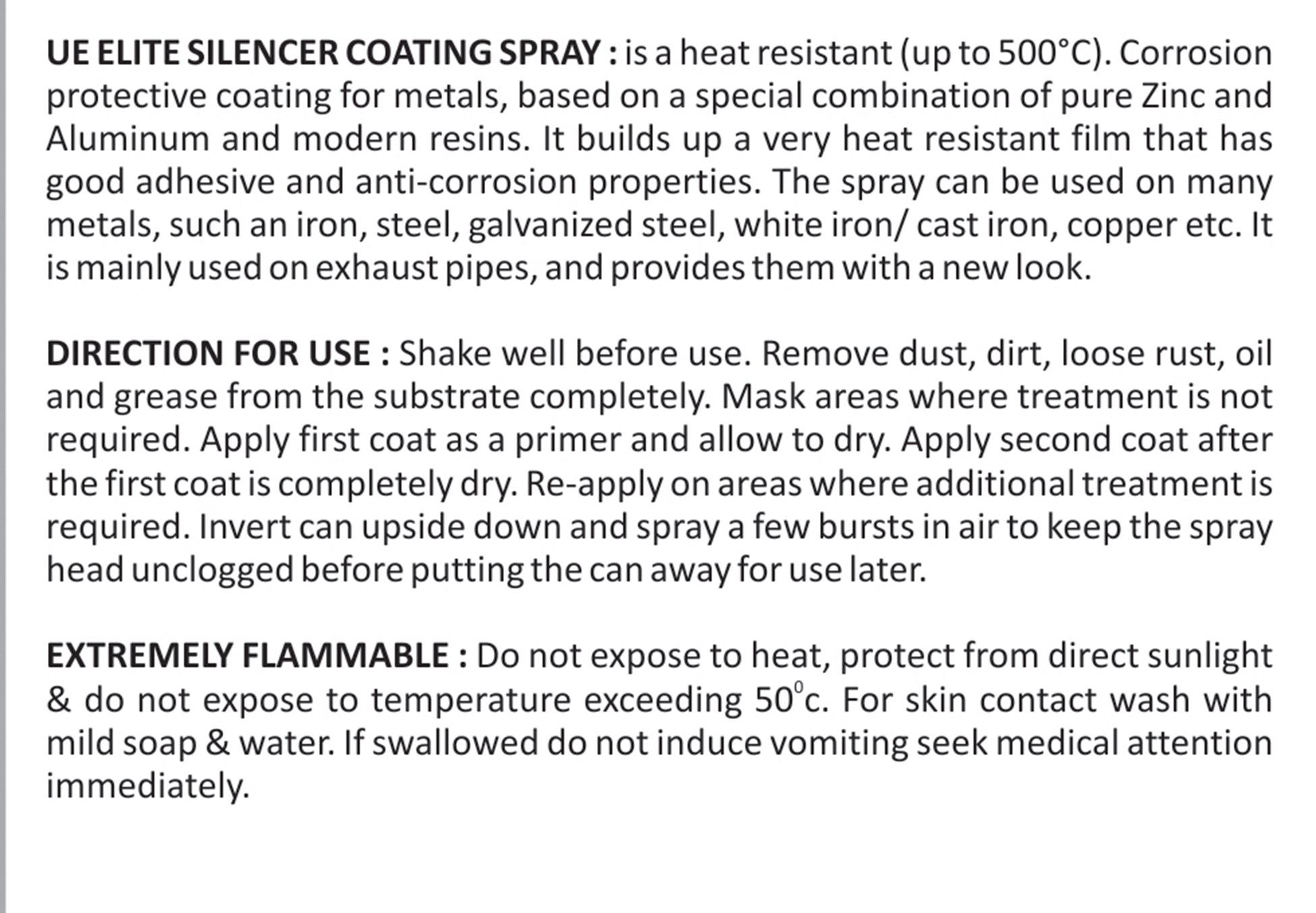 Silencer Coating - 150 Ml, 250 Ml, 350 Ml | High Heat Resistance Up To 400 Deg, Prevents Corrosion And Rust, Fast Drying, Non-toxic Spray