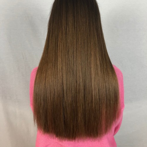 Beautiful Dark Brown Hair Extensions Application: Profesional