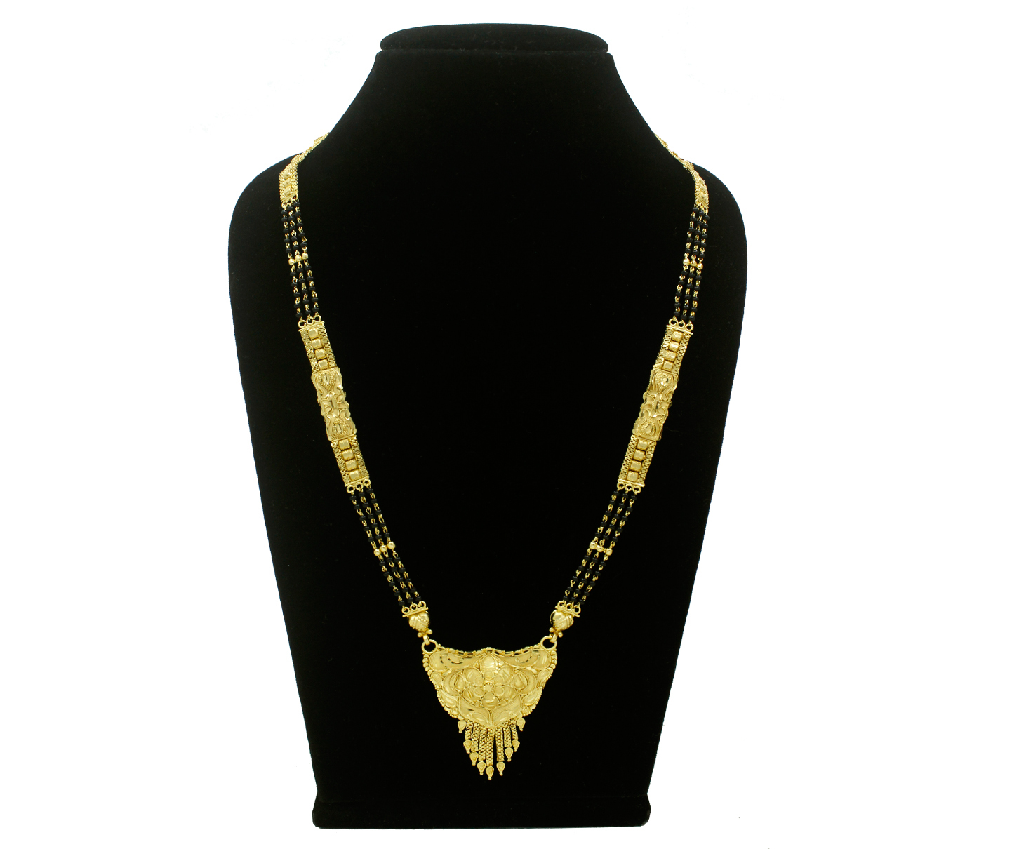 Gold Plated Mangalsutra - 30 Inch Length, Golden Color With Elegant Design