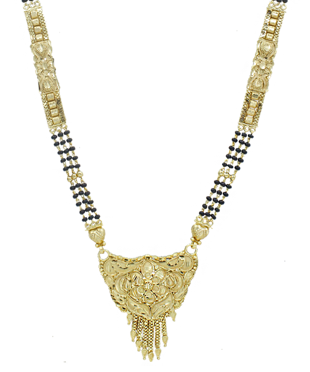 Gold Plated Mangalsutra - 30 Inch Length, Golden Color With Elegant Design