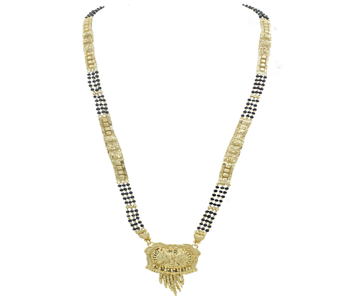 Gold Plated Mangalsutra - 30 Inch | Golden Color, Elegant Gold Plated Design
