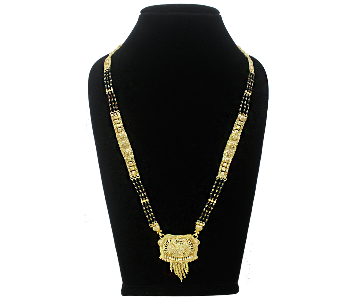 Gold Plated Mangalsutra - 30 Inch | Golden Color, Elegant Gold Plated Design