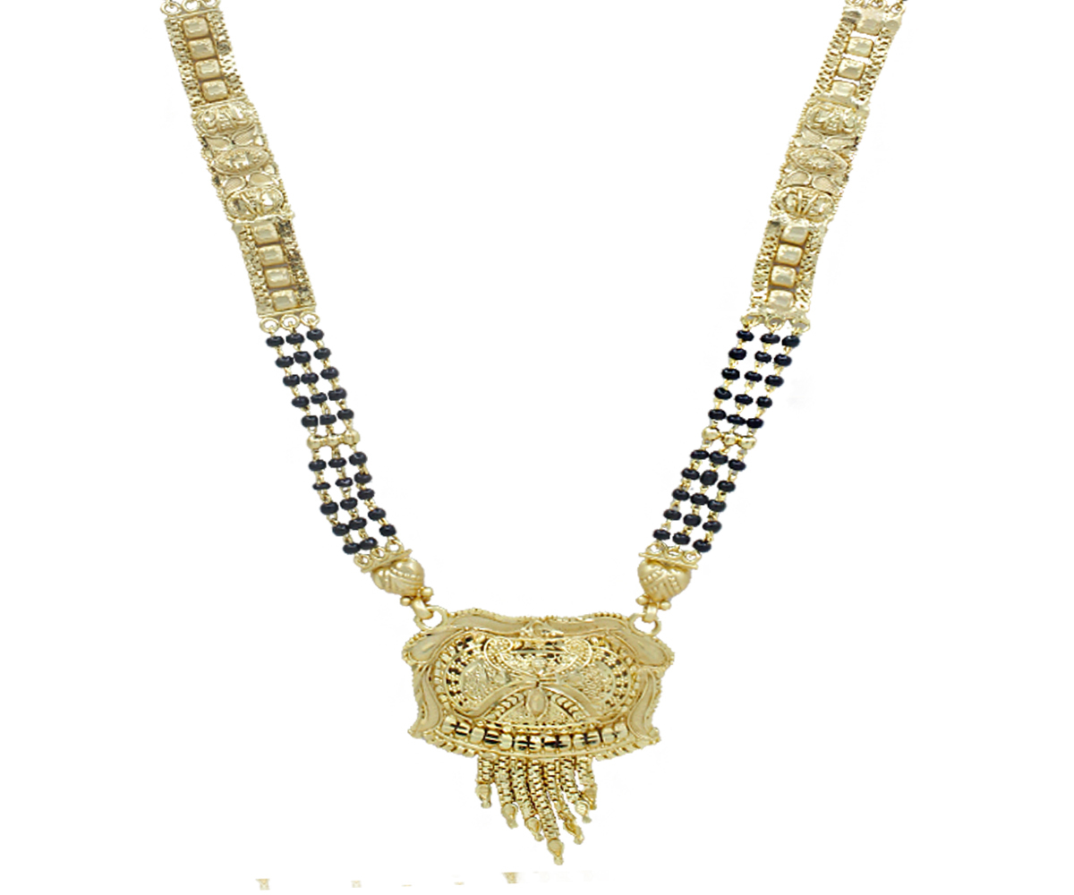 Gold Plated Mangalsutra - 30 Inch | Golden Color, Elegant Gold Plated Design