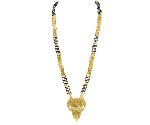 Gold Plated Mangalsutra - 24 Inch Length, Golden Color | Elegant Gold Plating for Women