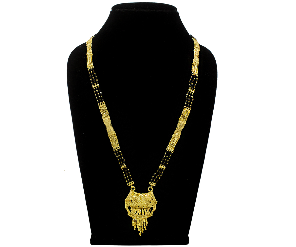 Gold Plated Mangalsutra - 36 Inch Length, Golden Color Elegance For Women