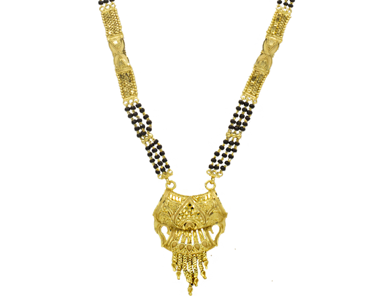 Gold Plated Mangalsutra - 36 Inch Length, Golden Color Elegance For Women