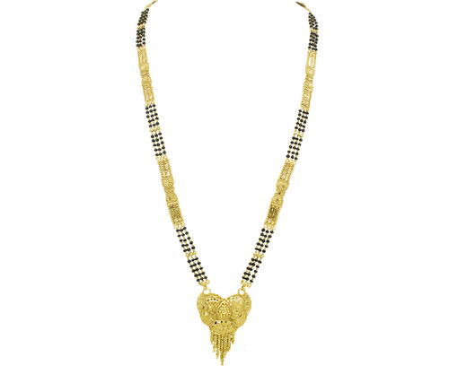 Gold Plated Mangalsutra - 36 Inch Length, Elegant Golden Color with Timeless Design