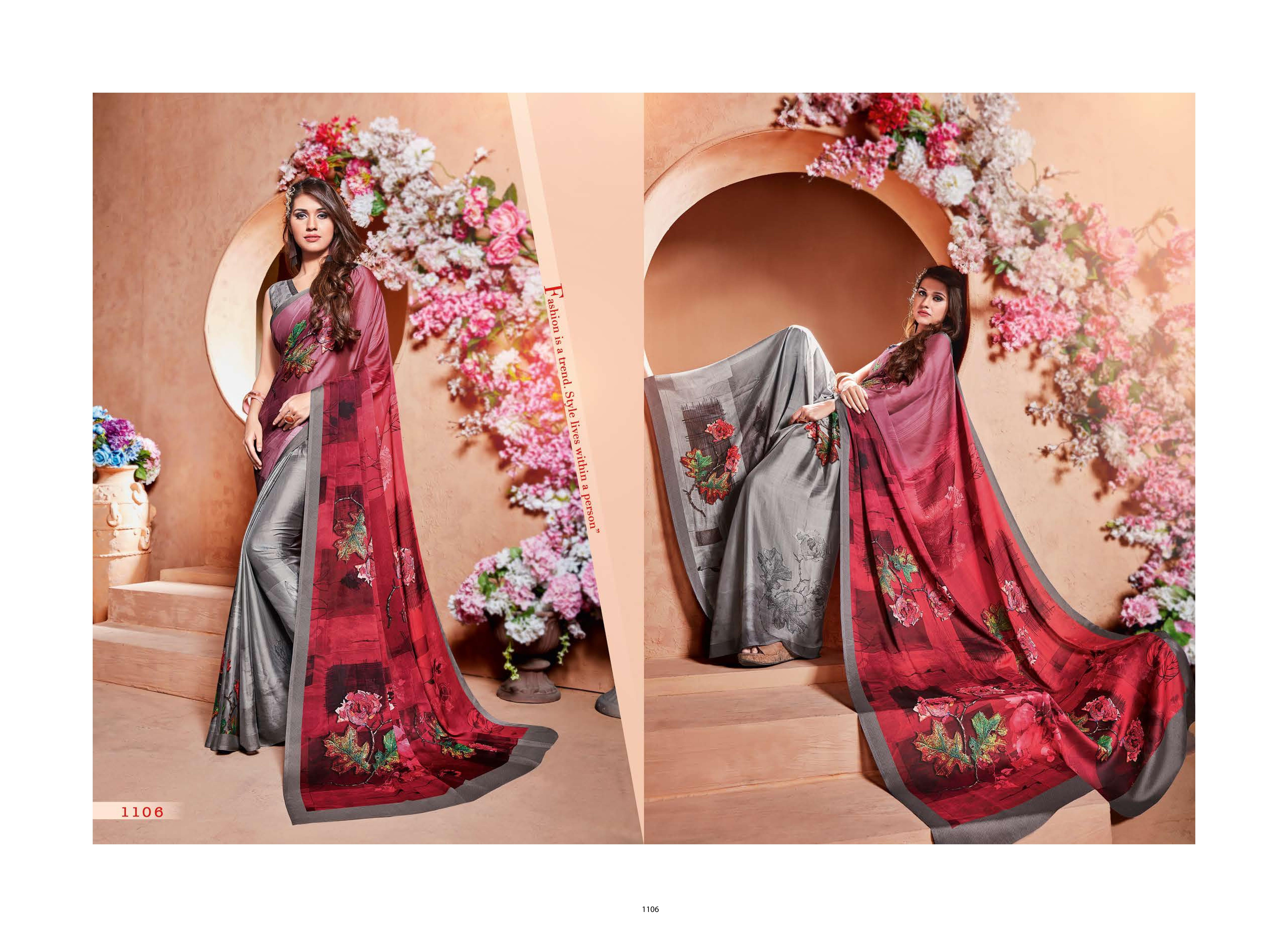 Multi Printed Moss Georgette Fancy Saree