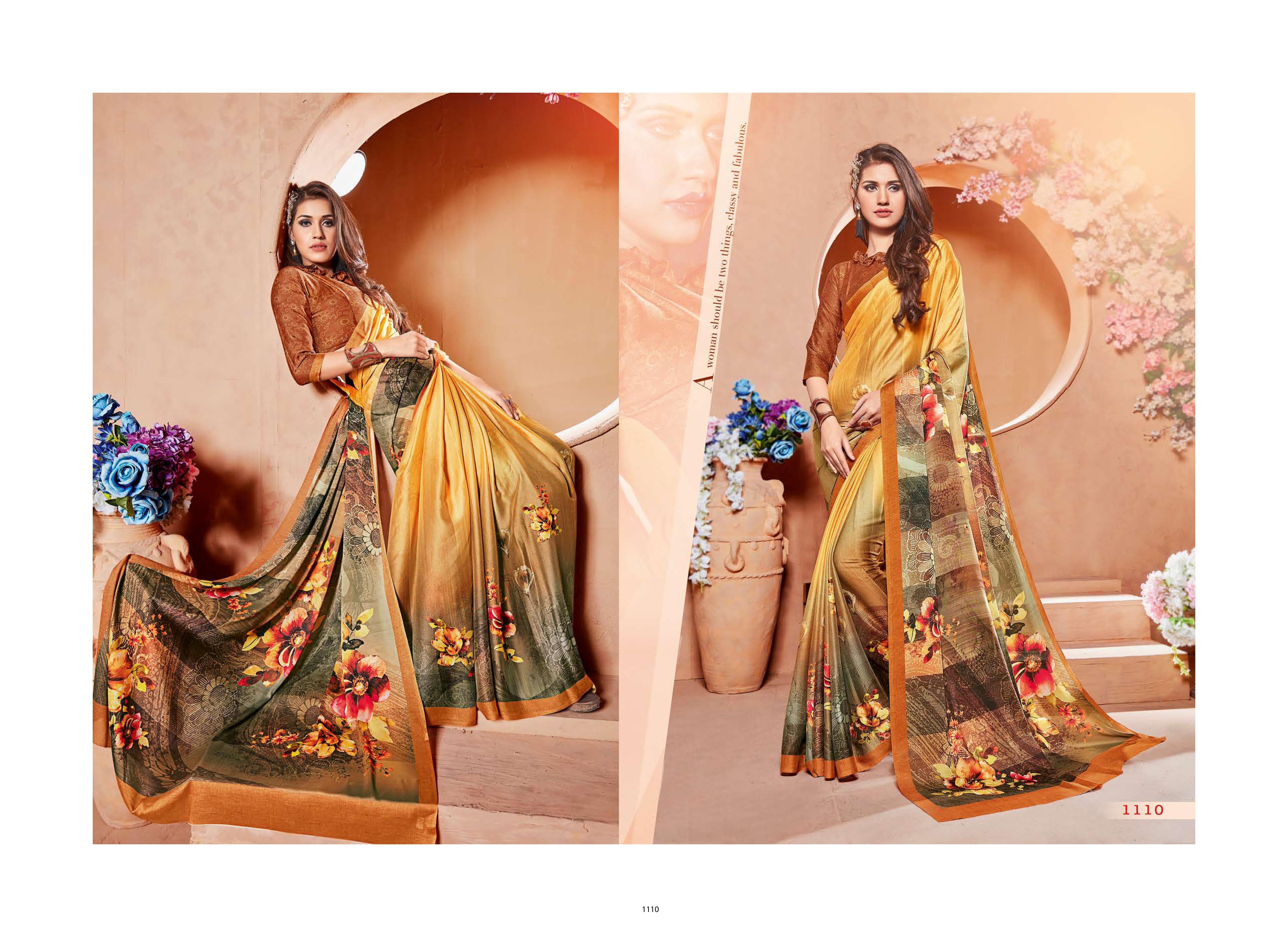 Multi Printed Moss Georgette Fancy Saree