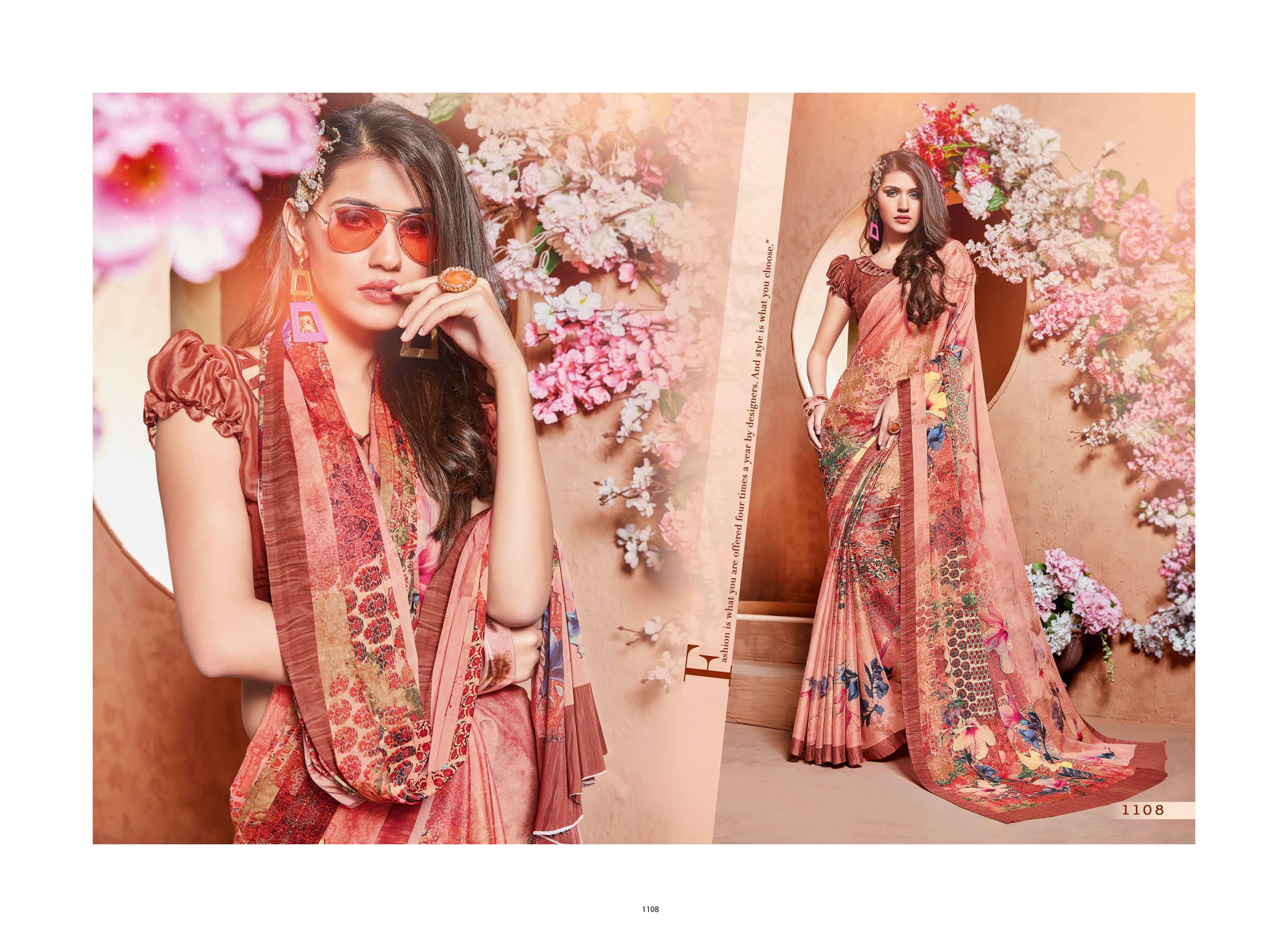 Multi Printed Moss Georgette Fancy Saree