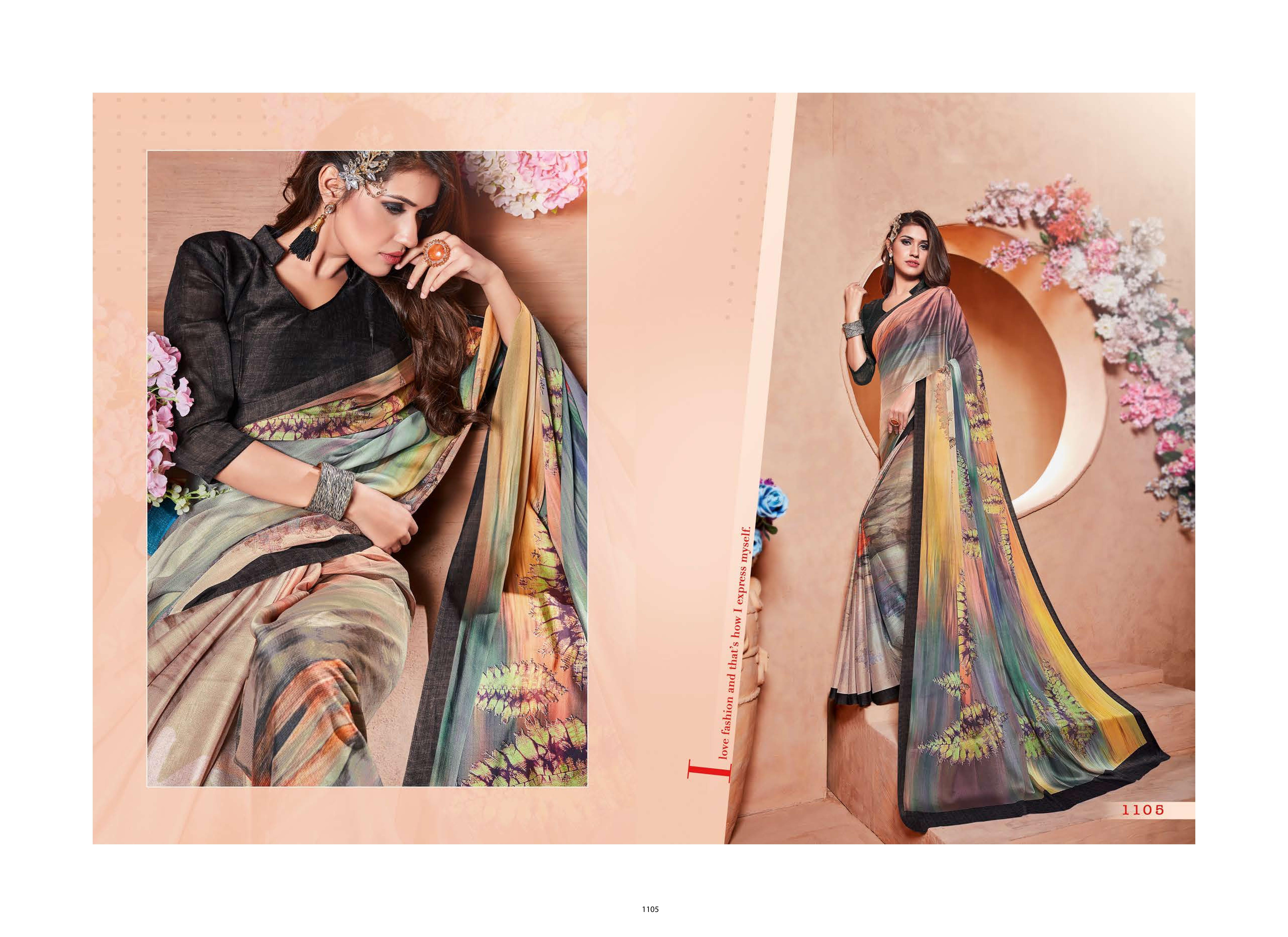 Multi Printed Moss Georgette Fancy Saree