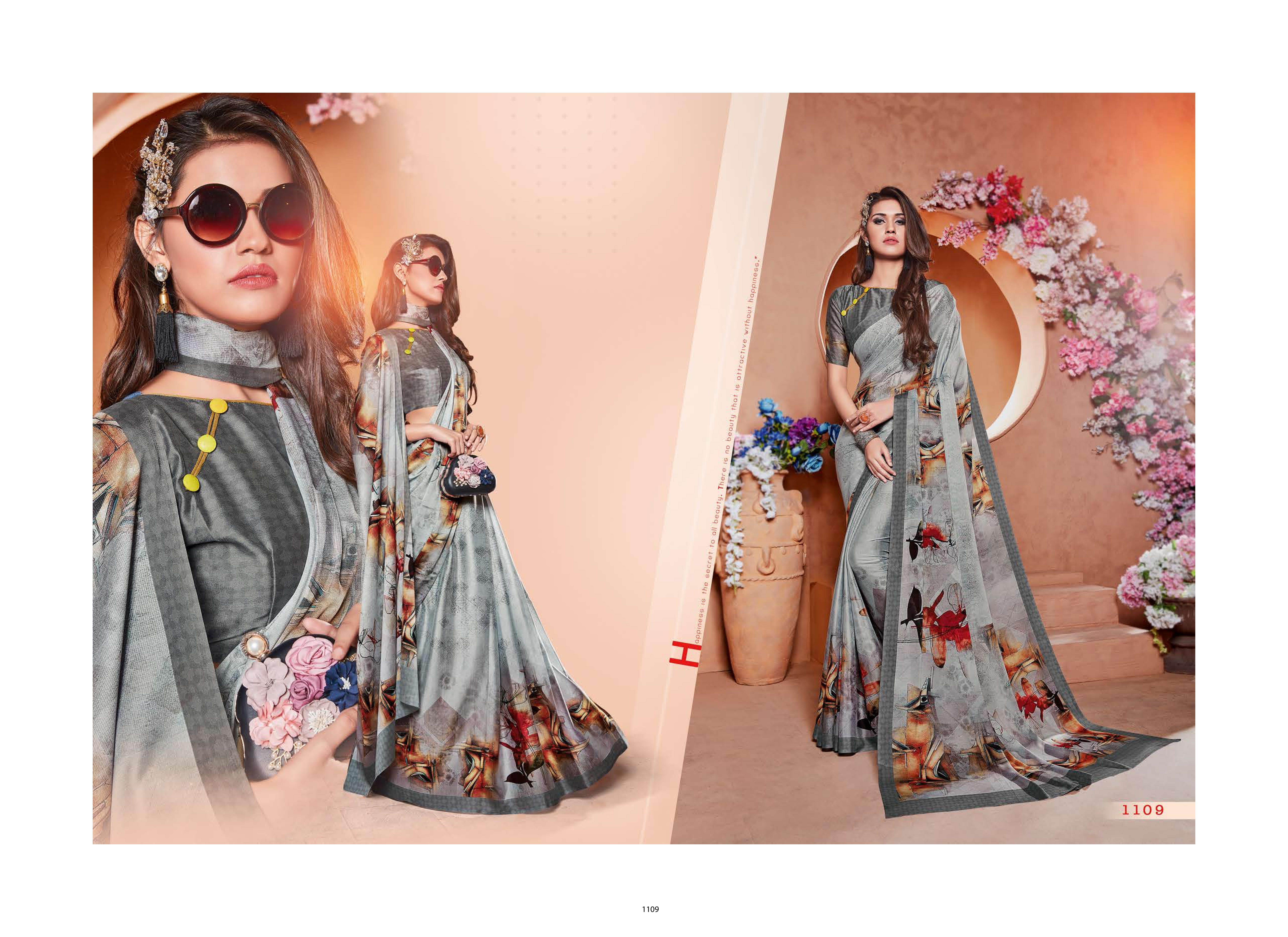 Multi Printed Moss Georgette Fancy Saree