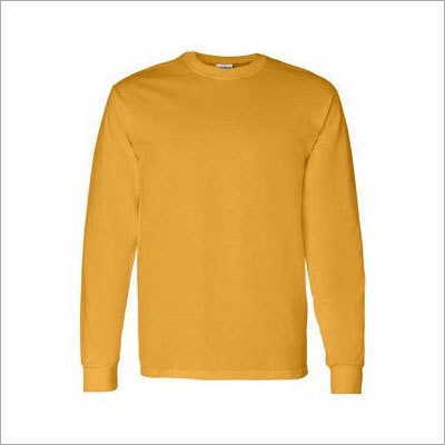 पुरुषों के लिए पीले रंग की फुल स्लीव टी-शर्ट