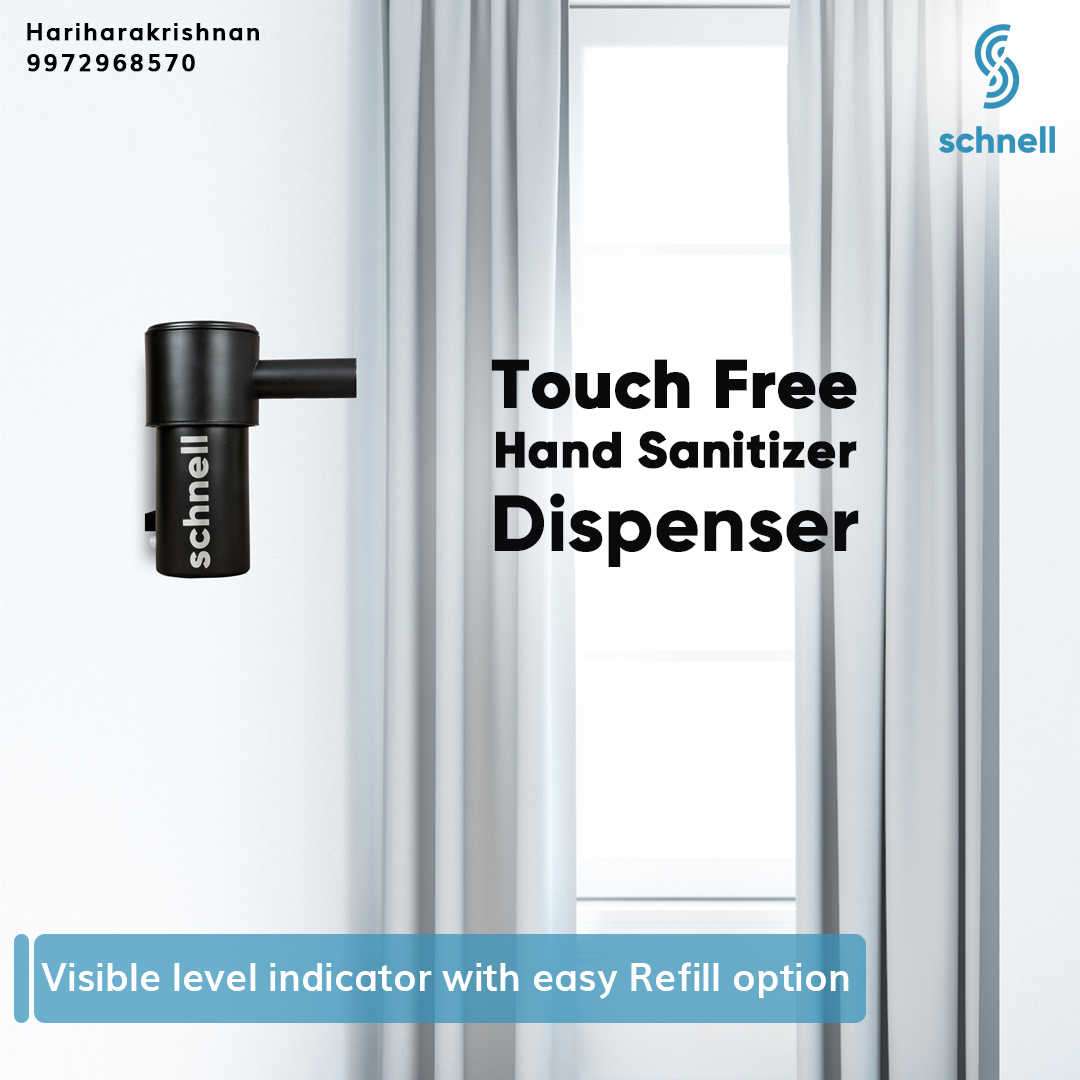 Automatic Touch Free Hand Sanitizer Dispenser - Stainless Steel, Portable & Battery Operated (4 Aa), Tamper Proof Packaging, Multicolor Design With Visible Level Indicator