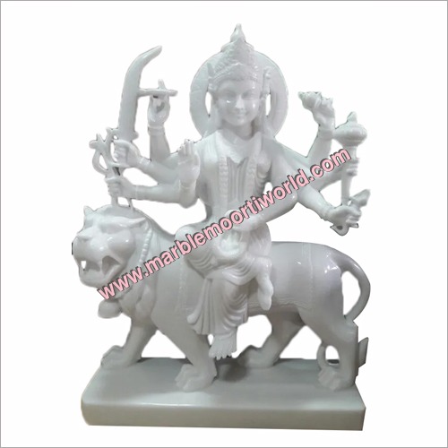 White Marble Durga Mata Murti