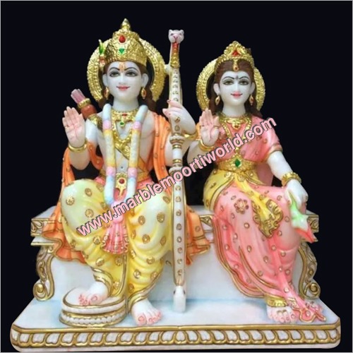 Marble Colored Ram Sita Statue