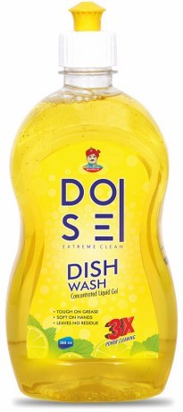 Dose Dishwash Liquid - Liquid Formula, 24 Months Shelf Life | Lemon Fragrance, Bright Yellow Shade, Perfect For Kitchen Cleaning