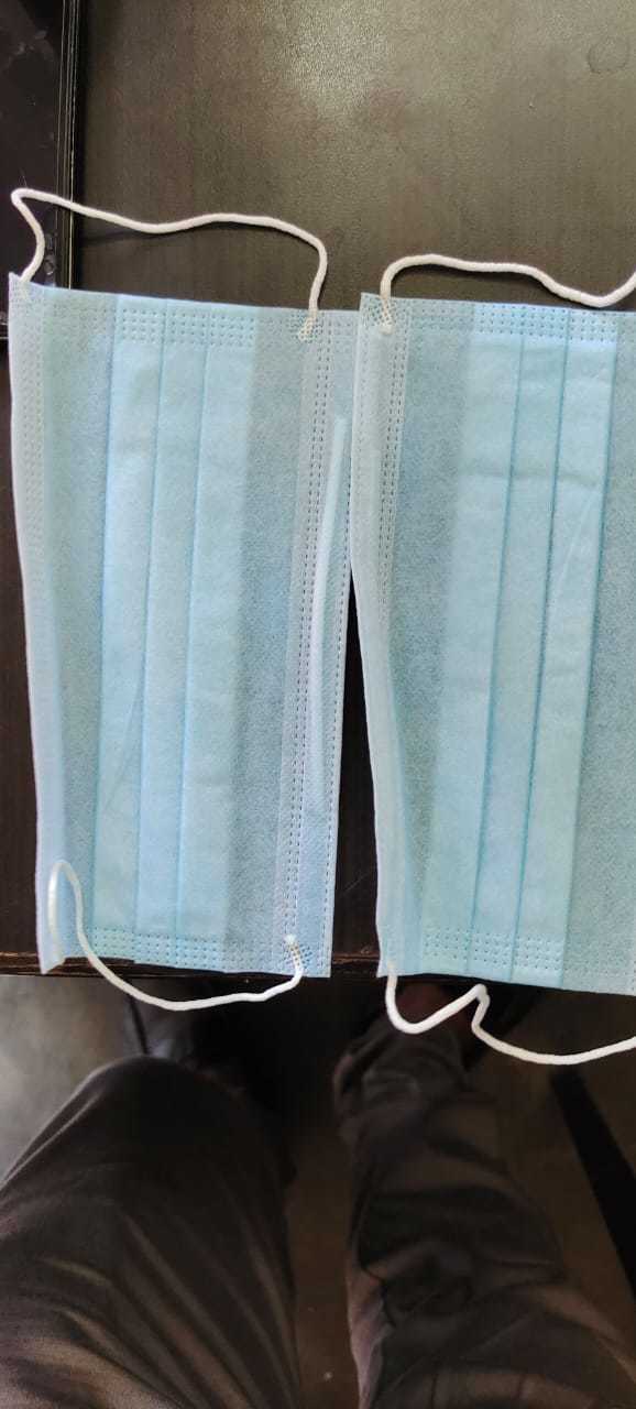 Blue Pleated Surgical Masks Three Layer - Three Layer Design, Unisex Application, Blue Color | Ideal For General Use In Various Environments