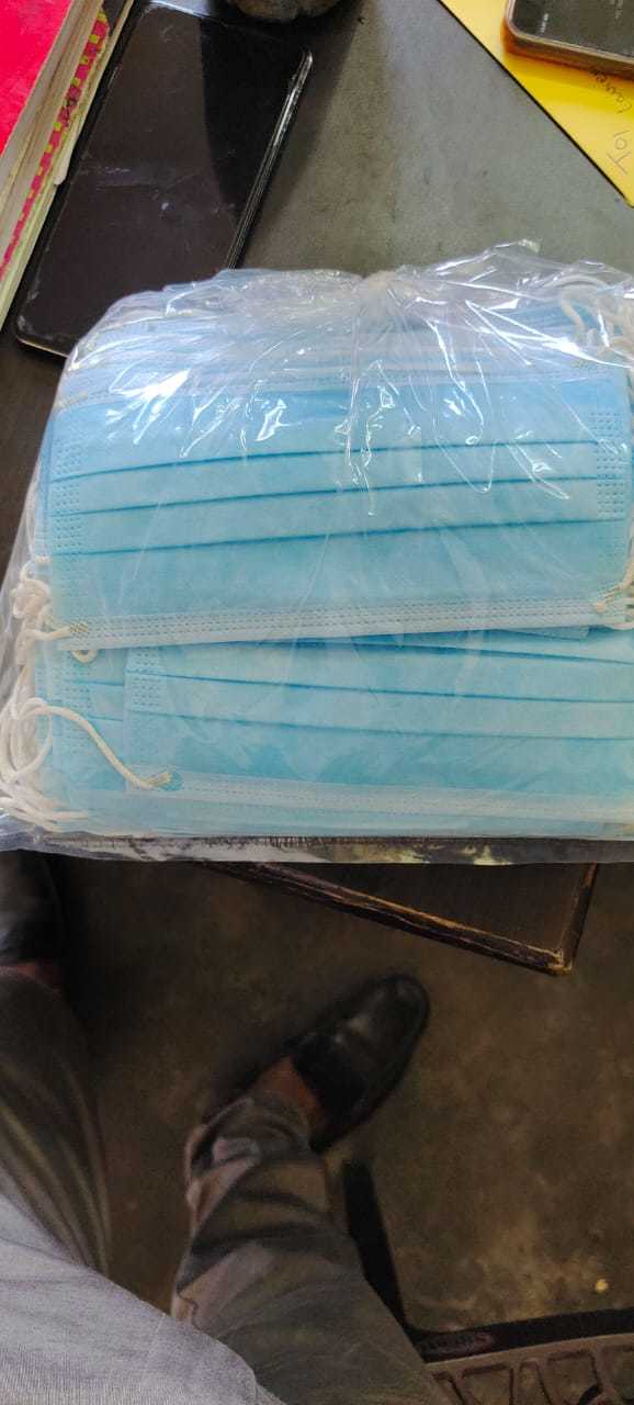 Blue Pleated Surgical Masks Three Layer - Three Layer Design, Unisex Application, Blue Color | Ideal For General Use In Various Environments