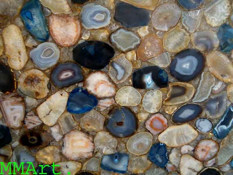 Quartz Surface Flooring Tiles And Couter Top Agate Cut Slab For Bulk Export Size: Customized