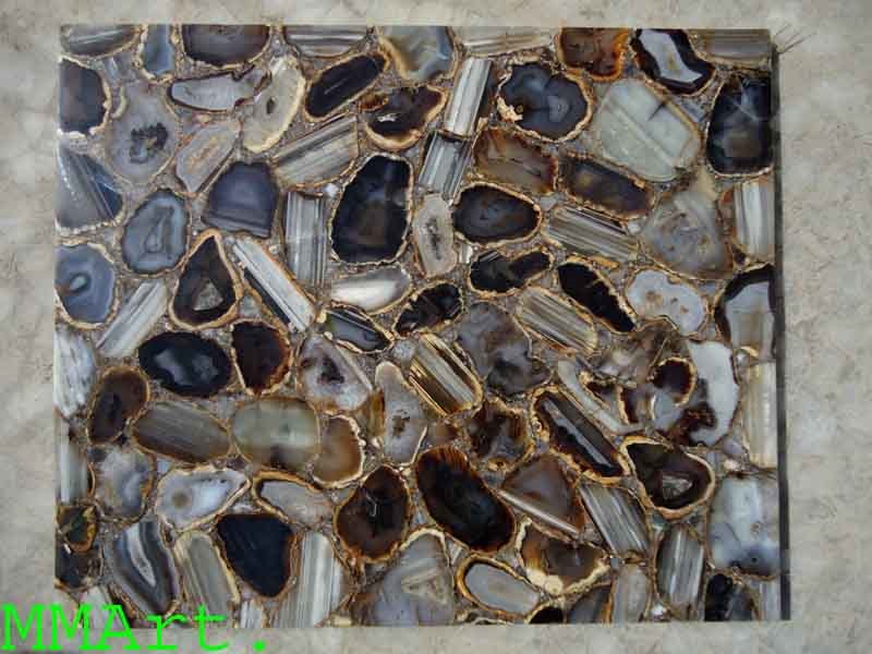 Quartz Surface Flooring Tiles And Couter Top Agate Cut Slab For Bulk Export Size: Customized