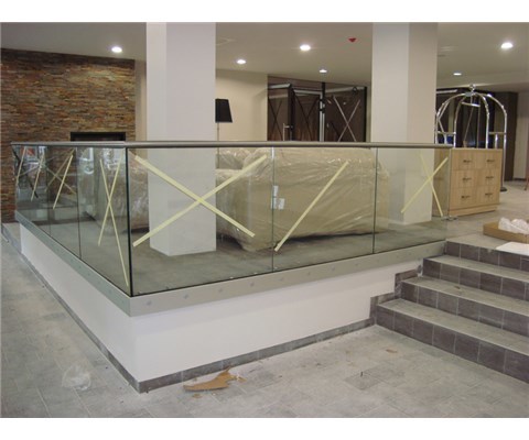 Aluminium Glass Railings Bracket Full Cover With Handrail