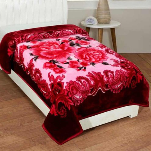 वूल शिले पिंक फ्लोरल सॉफ्ट मिंक ब्लैंकेट