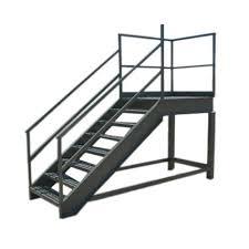 माइल्ड स्टील प्लेटफॉर्म स्टेप लैडर्स