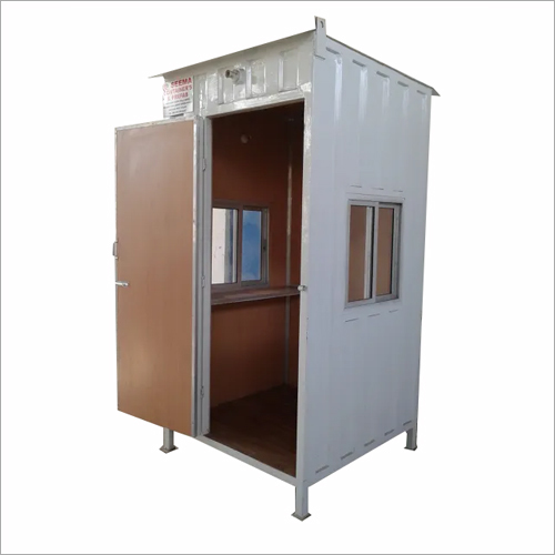 Portable Guard Cabin - MS/SS/FRP Material, 4-6 Feet Length, 8-12 Feet Width, White Color, Ideal for Security Use