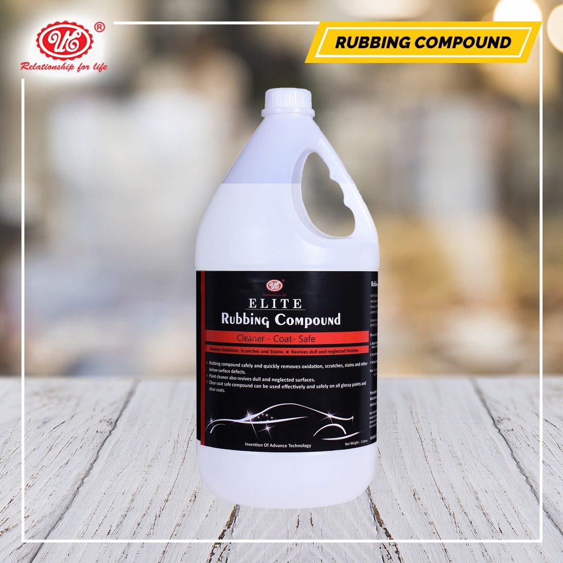 Ue Rubbing Compound - Mineral And Chemical Blend Liquid, 200 Ml, 1 Ltr & 5 Ltr | Removes Stubborn Stains, Heavy Oxidation Marks, Fine Scratch Removal