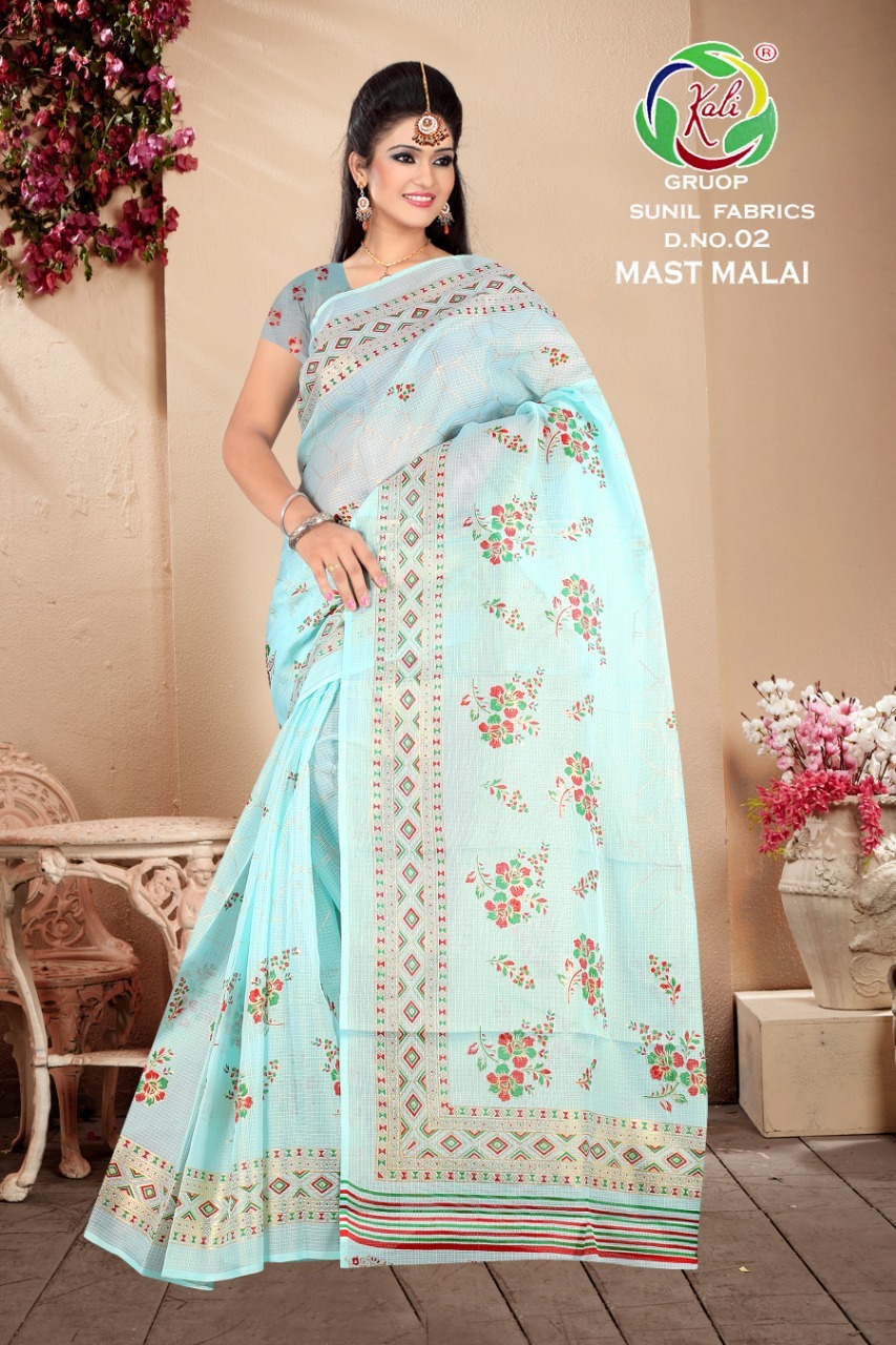 Printed Cotton Saree - Fabric Doriya With Foil Print, Floral Pattern In Multi Color | Ideal For Formal Occasions, Bollywood Style For All Seasons