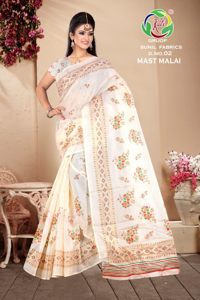 Printed Cotton Saree - Fabric Doriya With Foil Print, Floral Pattern In Multi Color | Ideal For Formal Occasions, Bollywood Style For All Seasons