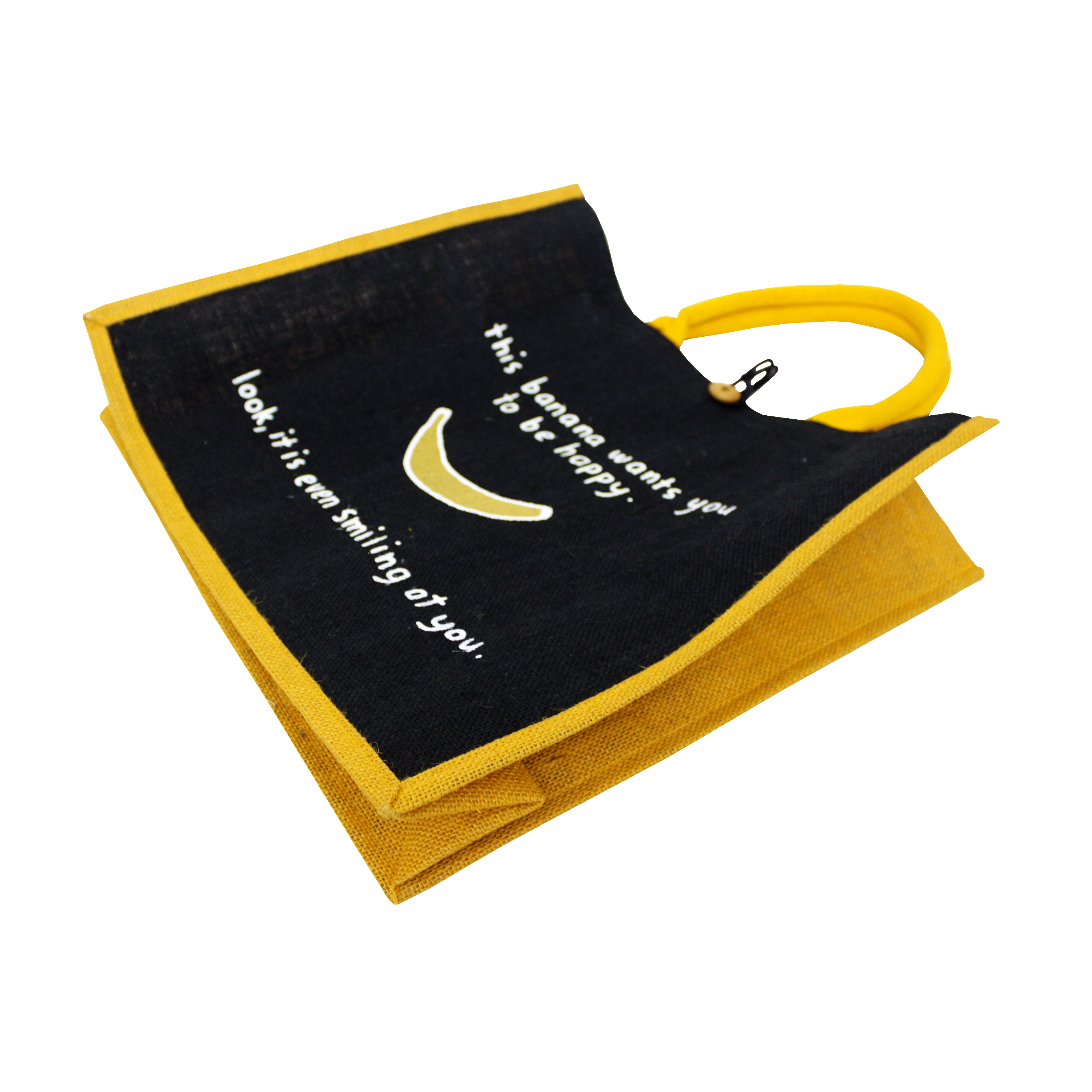 Customizd Pp Laminated Jute Tote Bag With Padded Rope Handle