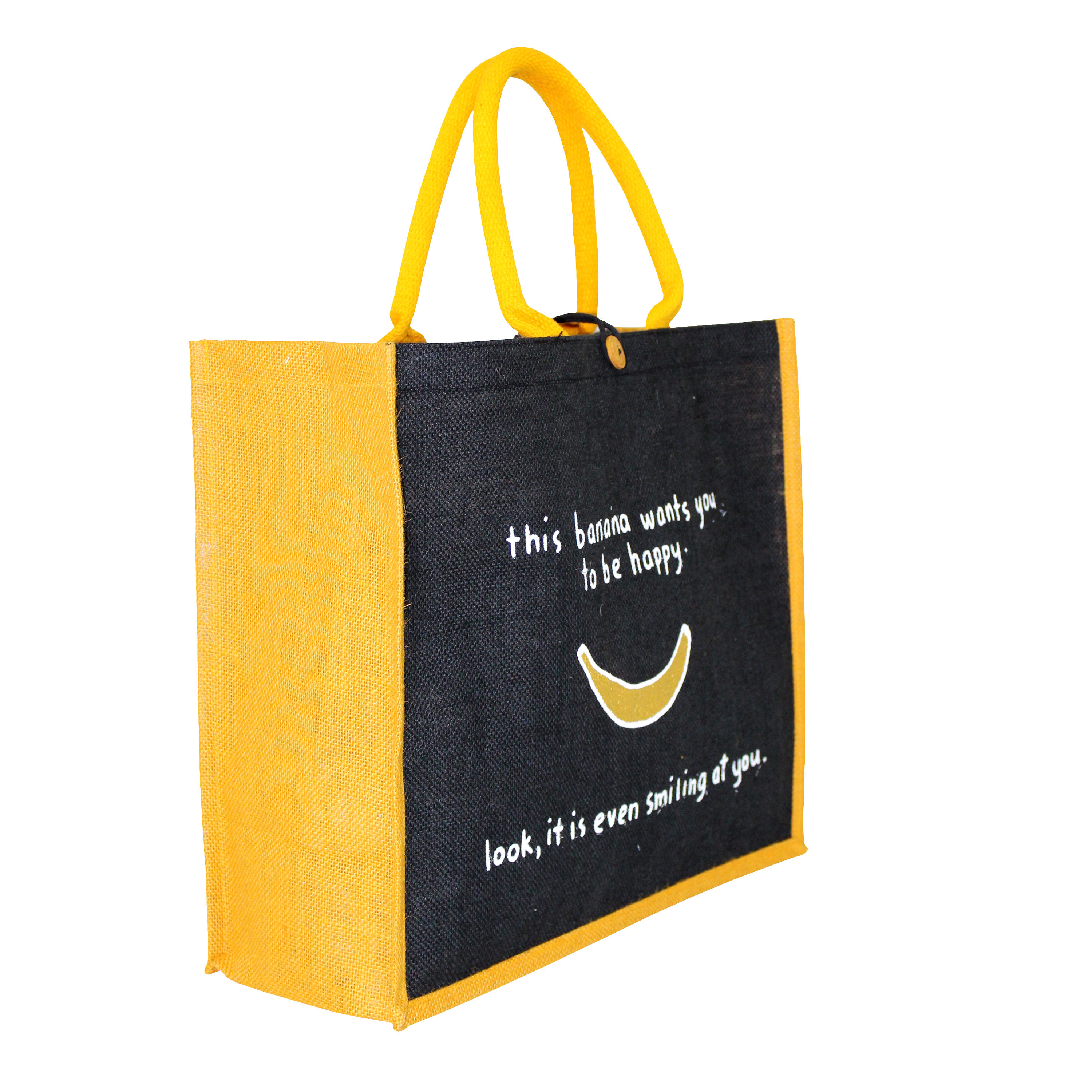 Customizd Pp Laminated Jute Tote Bag With Padded Rope Handle