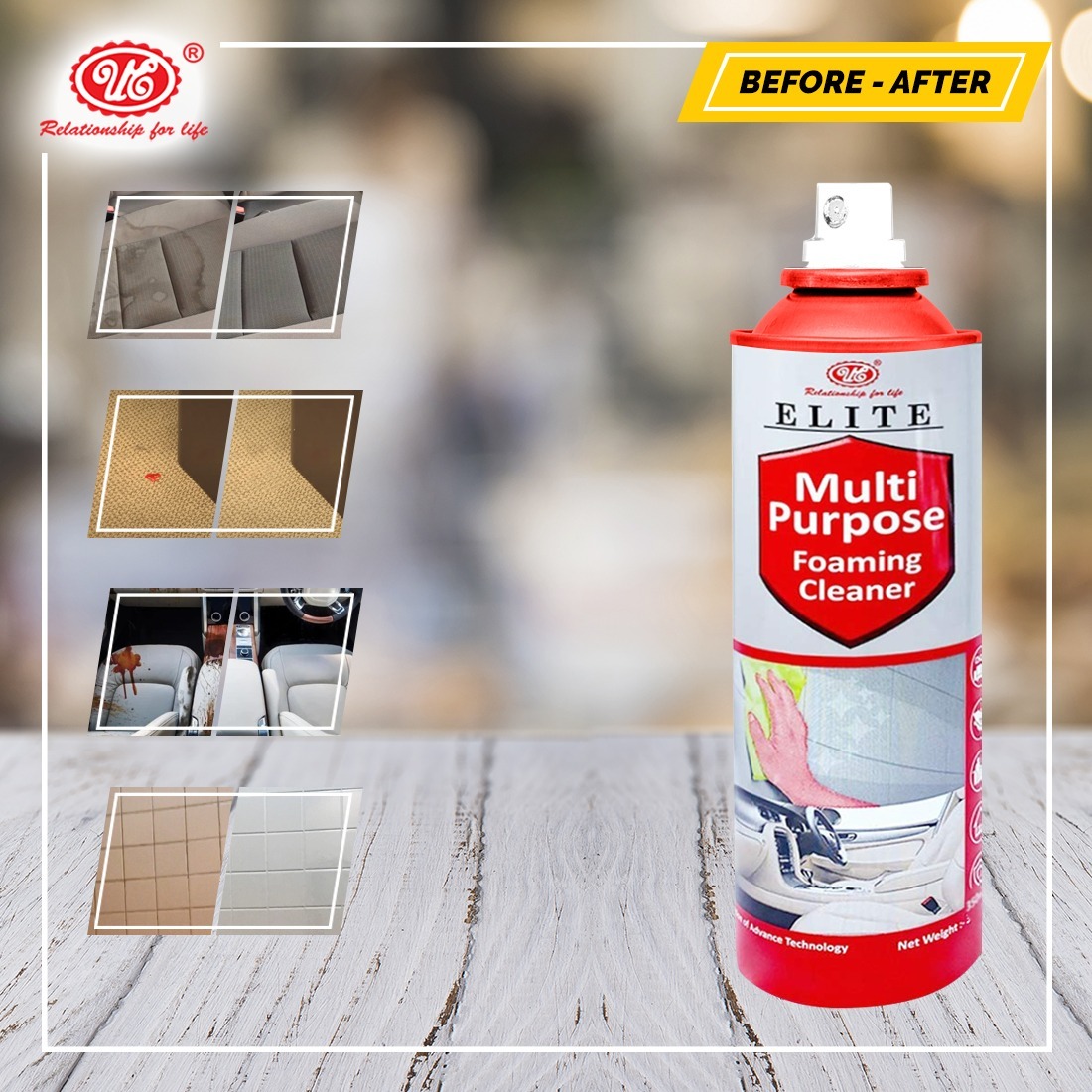 Ue Foam Cleaner Spray - 600g Foam Type, White Bottle | Advanced Fast Action Multi-purpose Upholstery Cleaner, Removes Heavy Duty Dirt And Food Stains, Leaves Interiors Clean And Fresh