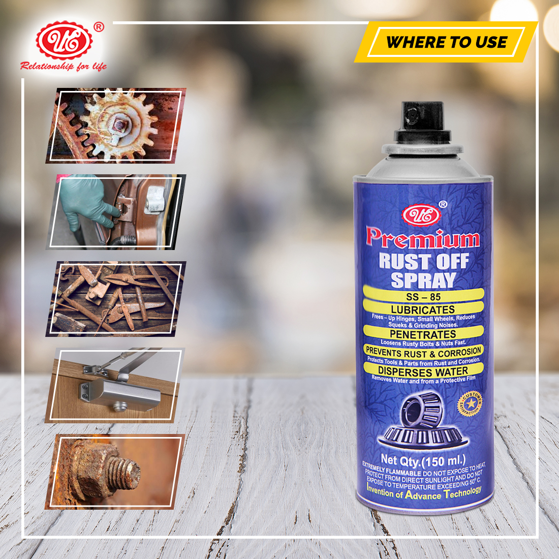 Rust Off Spray - 150 Ml, 500 Ml | Fast-drying Anti-corrosion Coating, Converts Rust Into Tough Black Primer, Non-flammable, Ready To Use