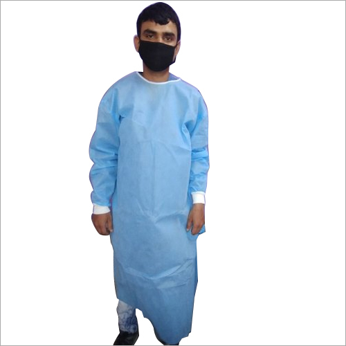 नीला डिस्पोजेबल सर्जन गाउन
